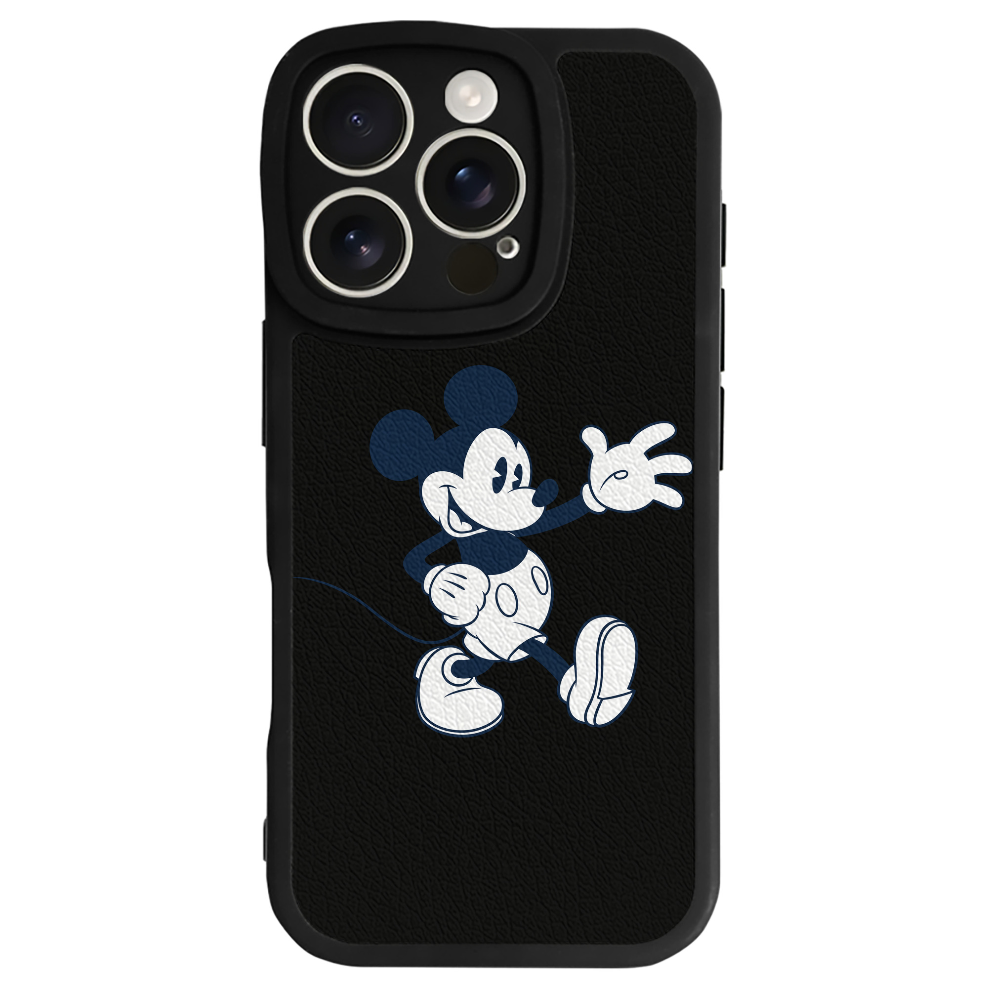 （画像用） ミッキーマウス Mickey Mouse 【iPhone 16シリーズ対応】シリコンスマホケース（レザー調） 材質：シリコン